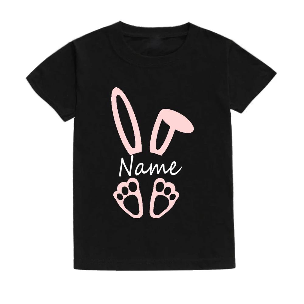 Personalized rabbit cartoon pattern summer boy and girl clothes cute, fashionable, Polyester comfortable short sleeved top