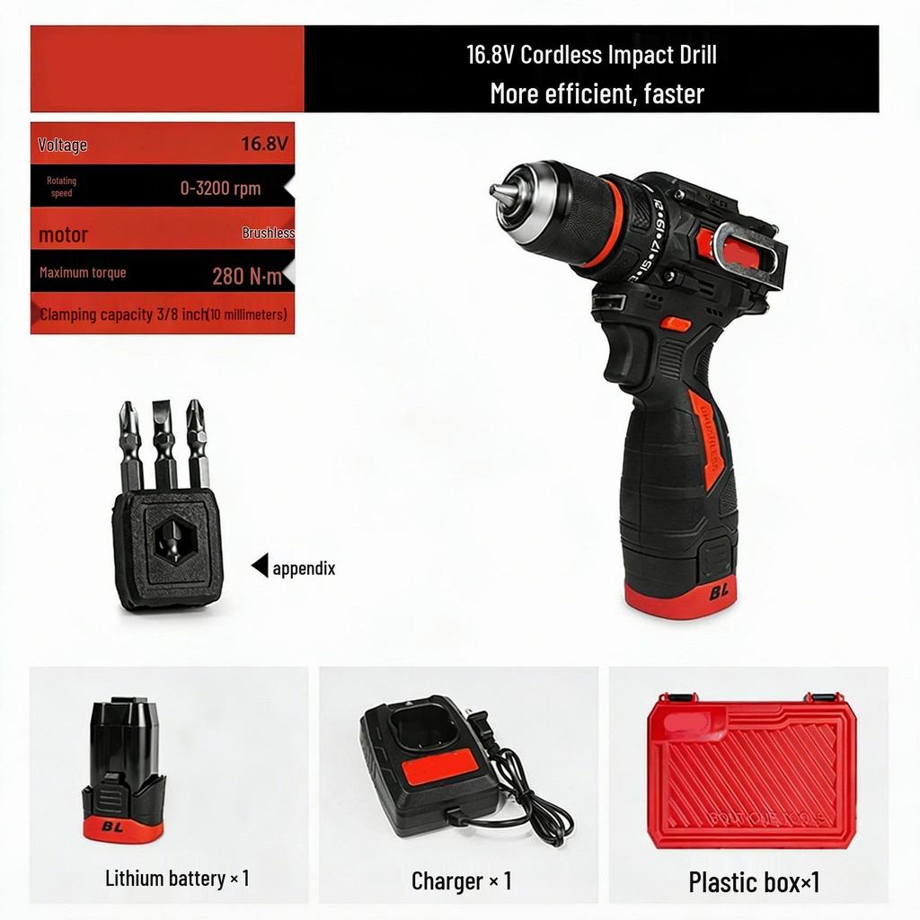 Hot Selling Lithium Battery Brushless Electric Hand Drill & Screwdriver Set