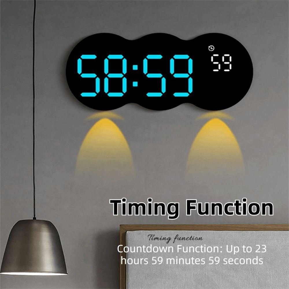 Multi-functional Wall-mounted Electronic Clock Remote Control Alarm Clock  Living Room