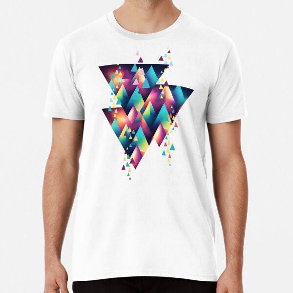 

Abstract pattern of multicolored triangles S to 5XL Made in the AU/USA T-Shirt 4XL