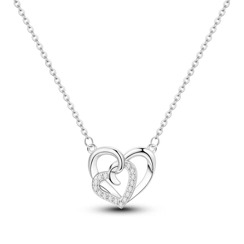 Original 925 Silver Necklace For Women Class Style Heart Shape Romantic Style High Quality Women Necklace Jewelry Gift