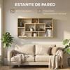 Decorative Wall Shelf, Bookshelf, CD Rack, 8 Cubes, 85 x 14.5 x 47.5 cm, Oak