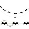 Halloween Paper Garland With 4M String Orange Black Bat Spider Pumpkin For Halloween Party Home DIY Hanging Ornament Decoration Supplies