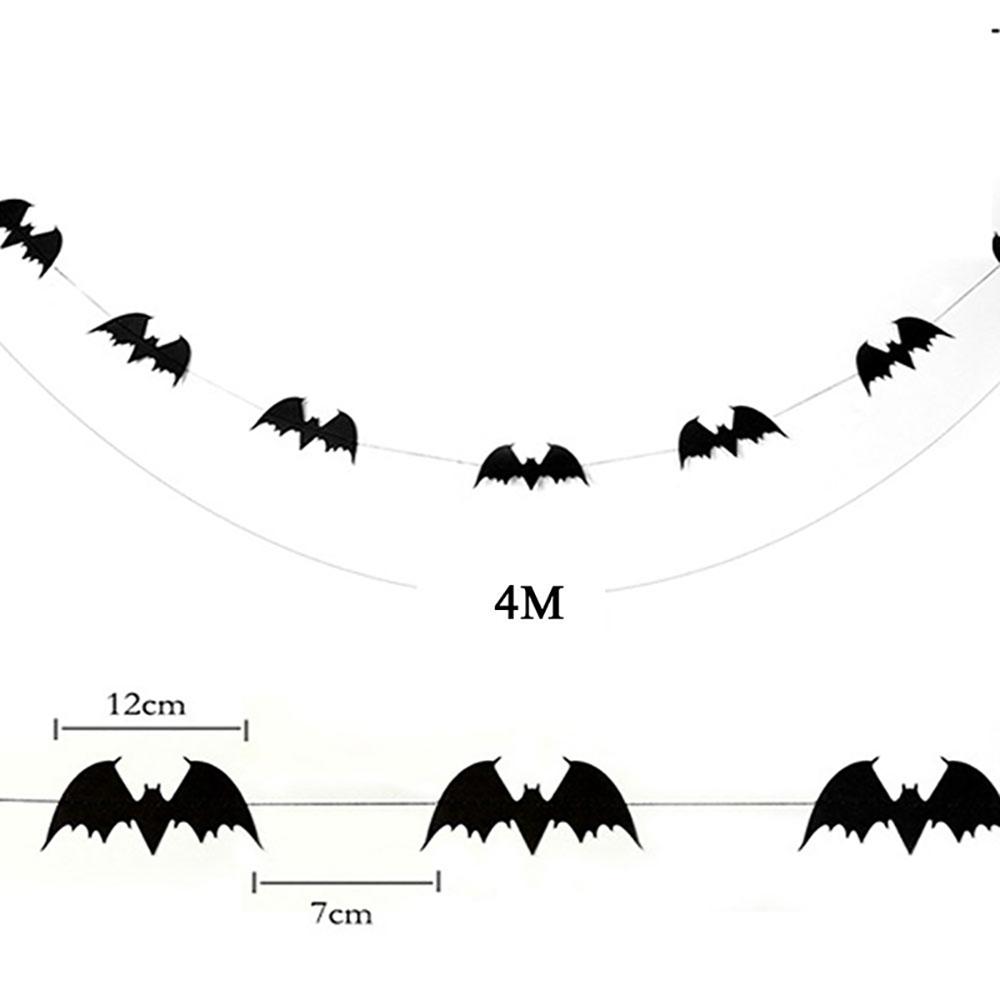 Halloween Paper Garland With 4M String Orange Black Bat Spider Pumpkin For Halloween Party Home DIY Hanging Ornament Decoration Supplies