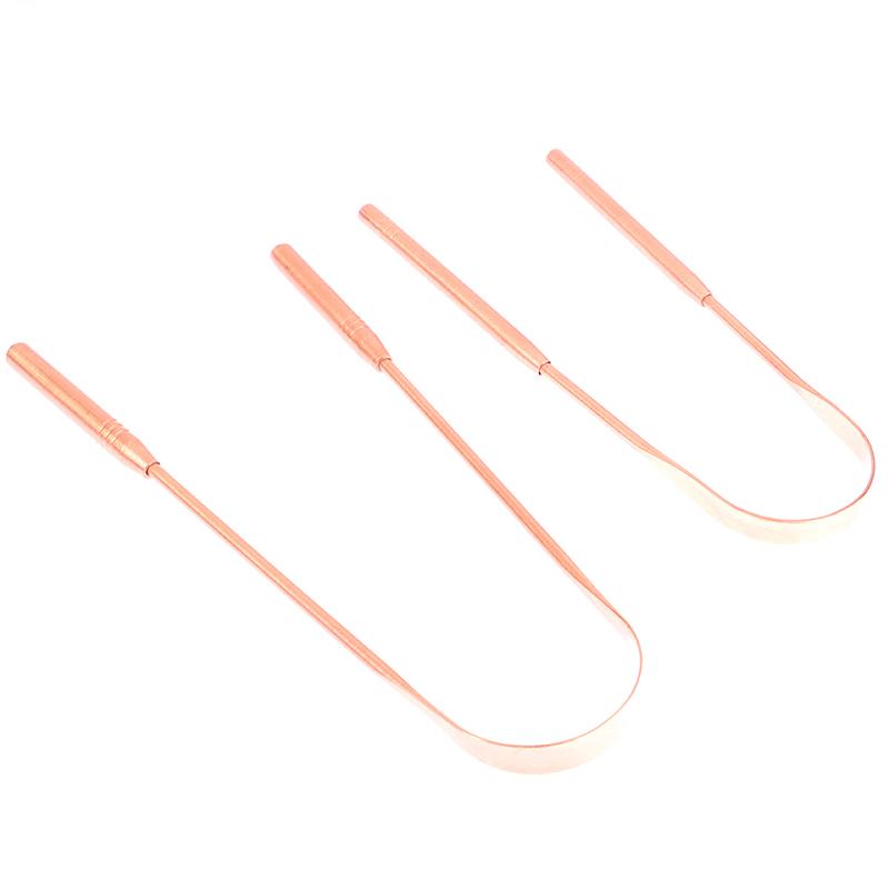 1PCS Copper Tongue Scraper Cleaner Scraper Toothbrush Dental Oral Care Hygiene Health Care Tool For Men Women