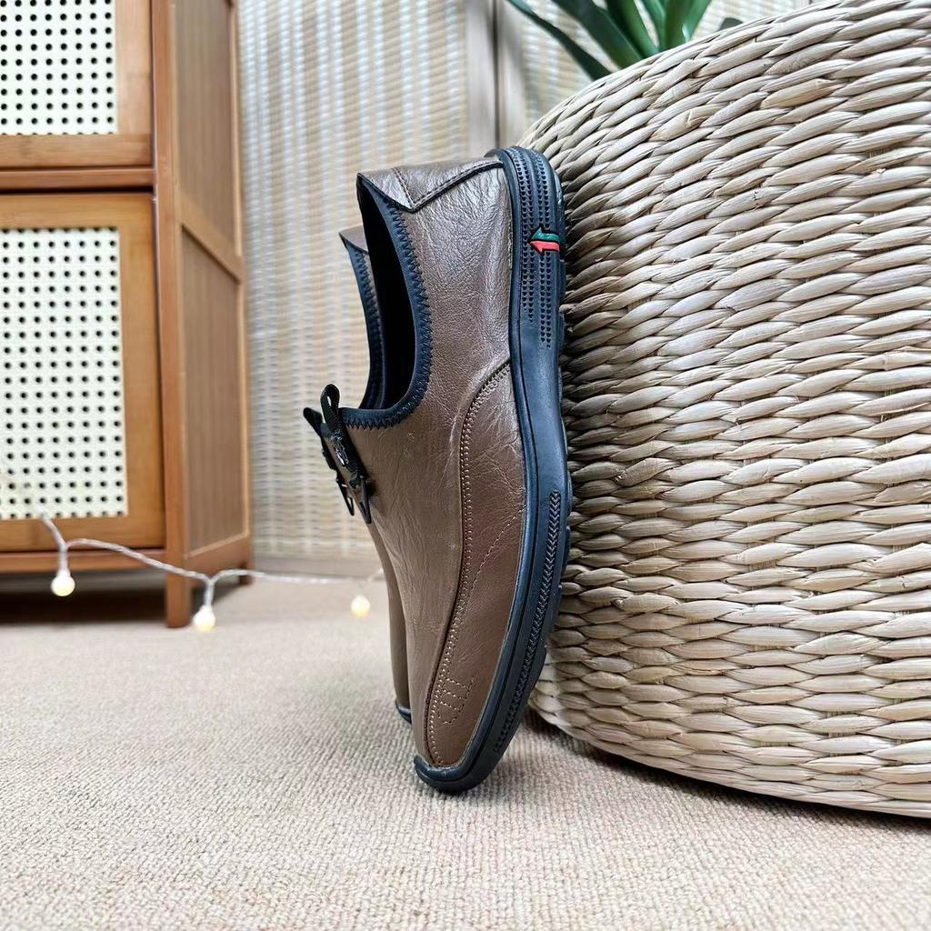 Leather shoes men's  casual shoes breathable soft sole versatile driving shoes