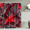 Modern Red Black Wave Print Shower Curtain For Bathroom Decor Water Resistant Fabric Bath Towel Shelves Home Accessories