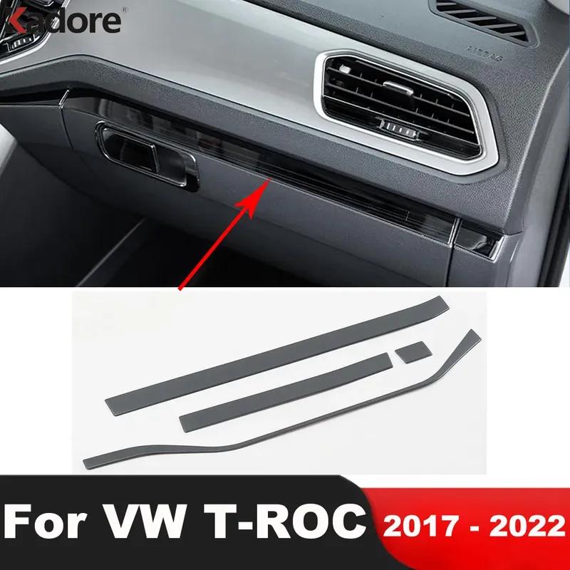 Car Dashboard Central Console Trim For Volkswagen VW T-Roc TROC 2017 2018     Stainless Interior Accessories