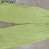 BITCED Women's 2-piece Vintage Plus-size Cotton and Linen Shirt Set High-waisted Loose Trousers