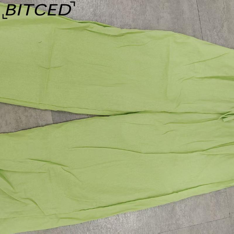 BITCED Women's 2-piece Vintage Plus-size Cotton and Linen Shirt Set High-waisted Loose Trousers