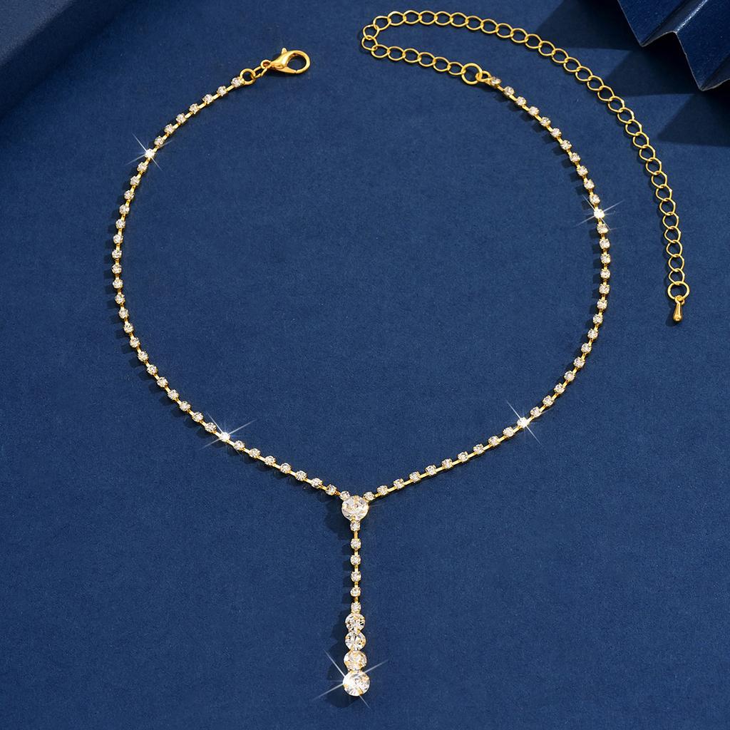 Modisch, leichter Luxus, minimalistisch, beliebter Schmuck, Bestseller-Halsketten, Strasssteine, grenzüberschreitende Bestseller