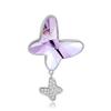 Crystal Butterfly Pendant Necklaces Jewelry Authentic 925 Sterling Silver for Fashion Women Necklace Jewelry Fine Accessory
