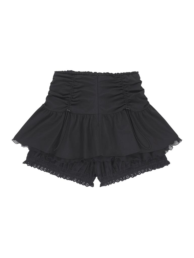 Tuomio Layered Bloomer Shorts [Black]