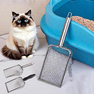 Cat Litter Scoop Fine Mesh Litter Sifting Shovel Stainless Steel Cat Poop Scooper with Non-Slip Handle for Litter Box Cat Waste Removal