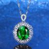 Elegant Women's S925 Sterling Silver Pendant Necklace with Green, Red, and Yellow Nano Sapphires
