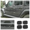 5pcs Carbon Fiber Look Door Handle Bowl Trim For Jeep Wrangler JL JT 2018-2023