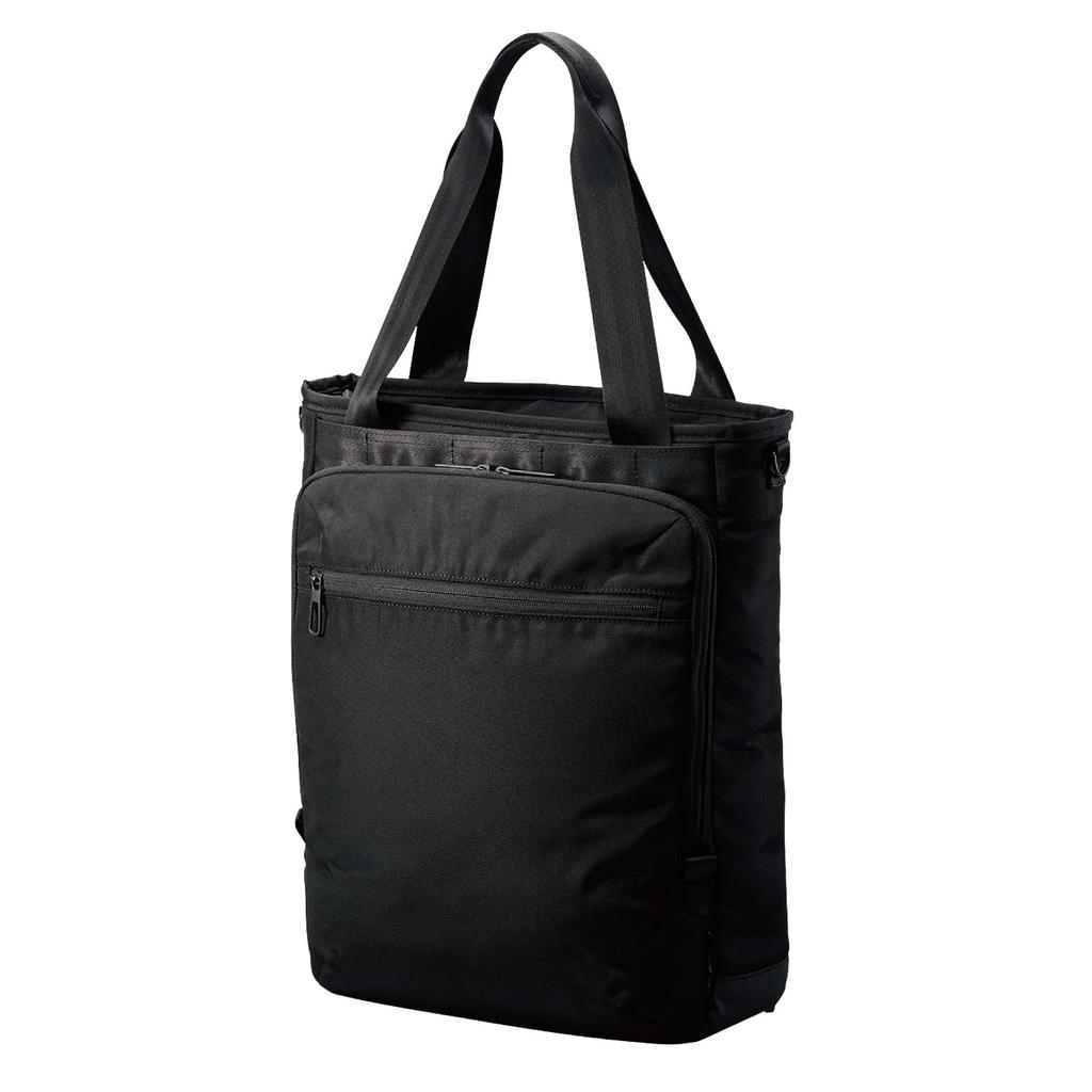 ELECOM 3-Way Tote Bag, 15.6-inch, 12L Capacity, Water-Repellent, Heavy-Duty Zipper, Black, BM-TBTWBK