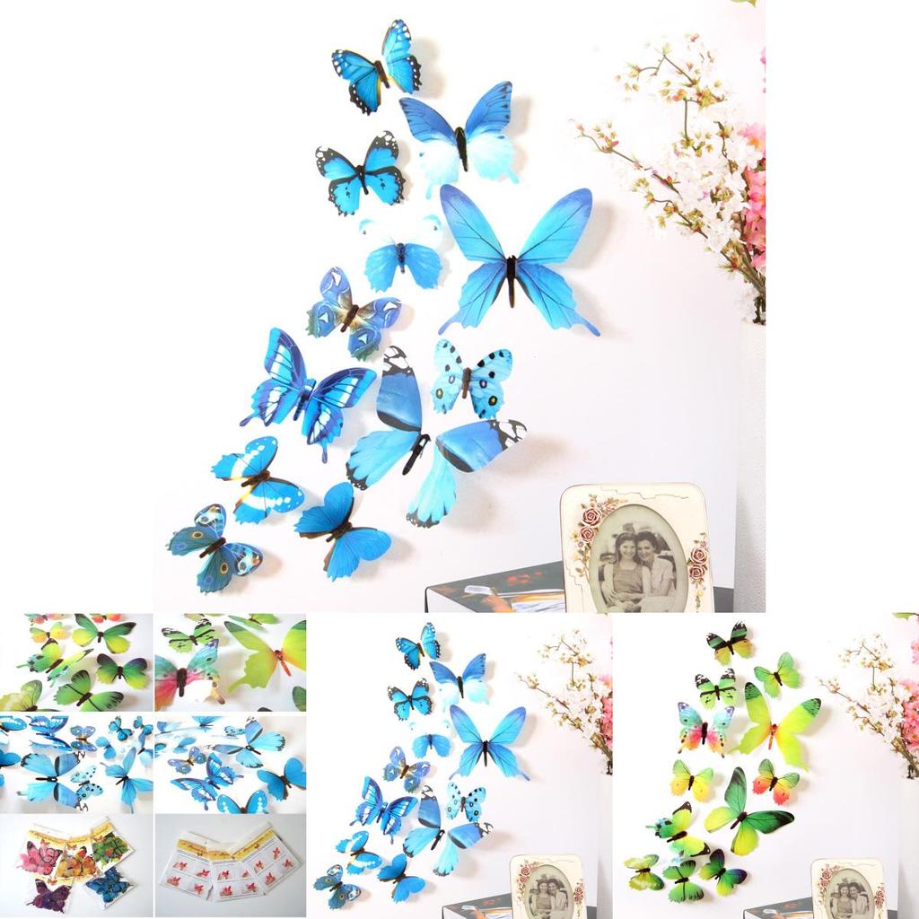Exquisite 12pcs 3d Butterfly Wall Stickers Perfect For Stylish Bedroom Decor And Decoration