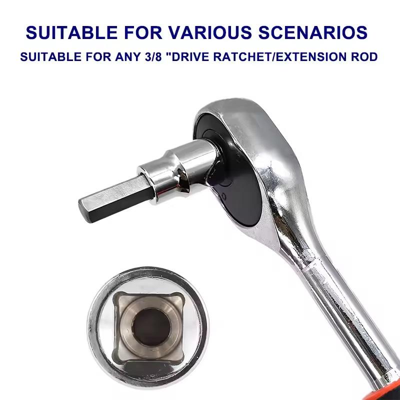 Set di bussole esagonali da 3/8 di pollice Chiavi a brugola robuste Bussole Professionali Attacco da 3/8 di pollice Trapano Kit di attrezzi metrici Set di bussole ad impatto durevole