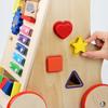 Nordic-Style Wooden Walker & Activity Center with Bead Maze, Xylophone, and Gears for Cognitive Play.