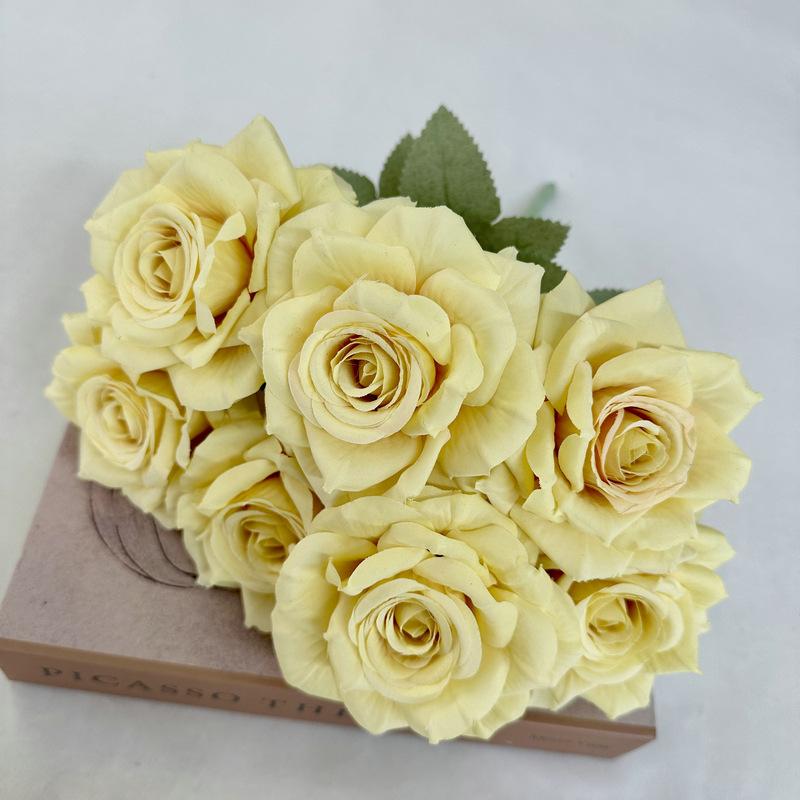 7 Heads Rose Silk Artificial Flower Bride Bouquet Wedding Floral Arrangement Materials Home Table Vase Decor Party Props Gifts