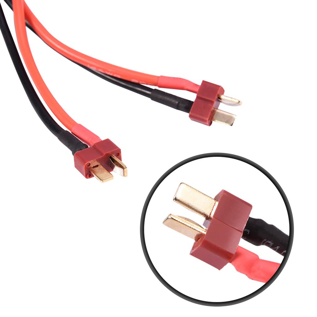 T Plug Lipo RC Battery Pack Parallel Adapter Connector 1 Female To 2 Male 14AWG Cable