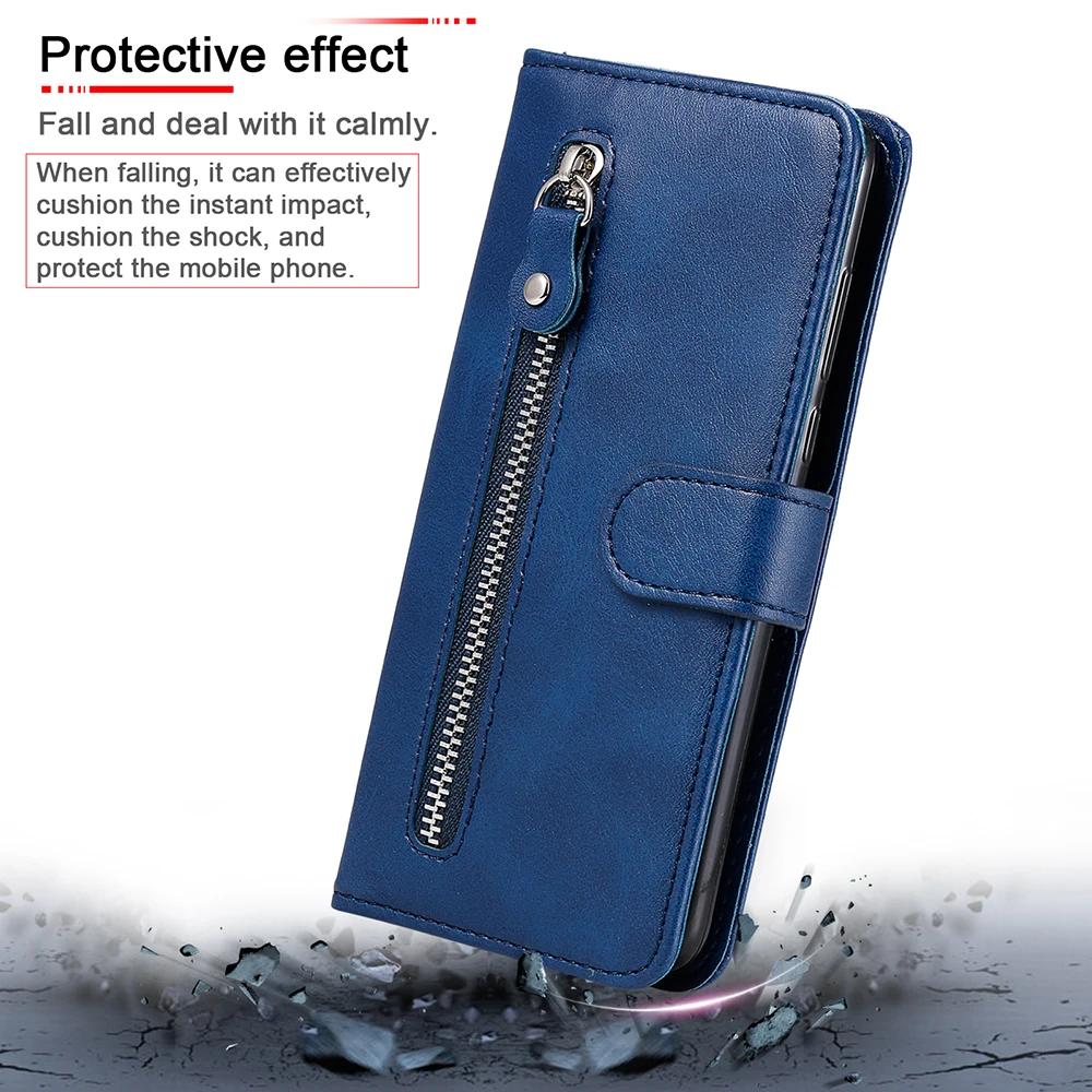 Leather Zipper Flip Wallet Case For Samsung Galaxy S24 S23 FE A05 A05S A14 A15 A23 A24 A33 A34 A53 A54 A73 M54 M34 Phone Cover