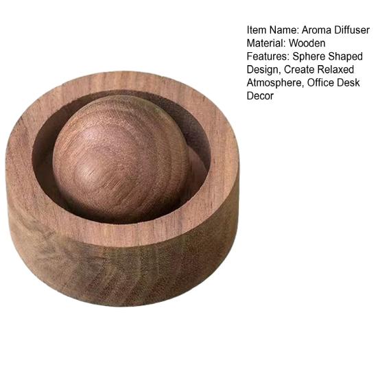 Difusor de Óleo Essencial de Madeira Mini Esfera de Madeira Difusor de Aromaterapia Redondo Pequeno Óleo