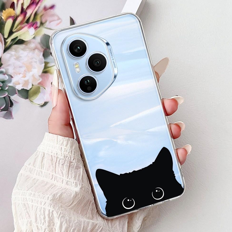 Clear For Honor 400 Pro Case DNP-NX9 Cute Cartoon Cat Fashion Flower Funny Painted Soft Bumper For Honor 400Pro Back Cover Funda