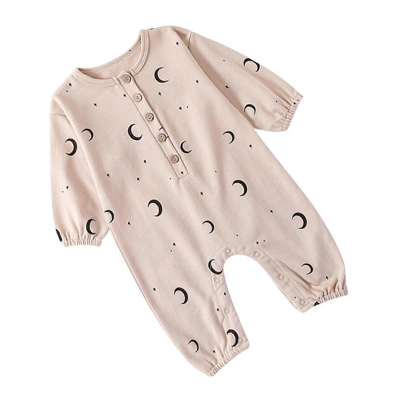 Trendy Newborn Baby Clothes Fashionable Print Jumpsuit Daily Bodysuit Cotton Infant Sleepwear for Toddlers 0-24 Months 66-90