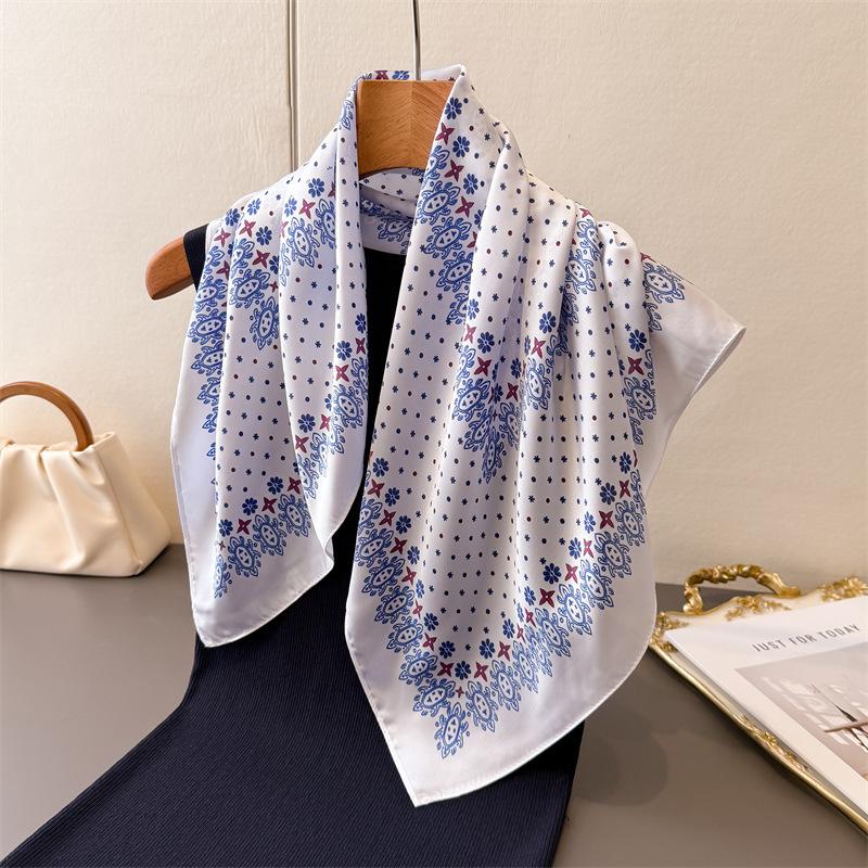 Cashew Flower New Imitation Silk Printing Square Scarf Shawl Scarf High-end Neck Small Square Scarf Headscarf Silk Scarf