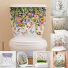 1Pcs Flower Floral Toilet Stickers Green Plant Leaves Wall Stickers Decoration Waterproof Self-Adhesive Decals Bathroom Sticker