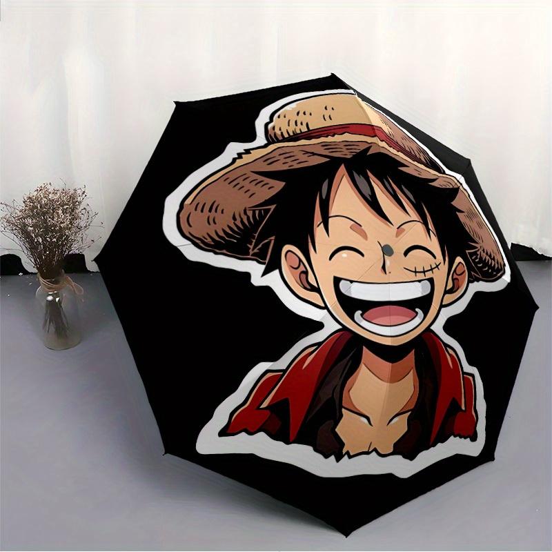 Luffy StrawHat Automatic Folding Umbrella with Sturdy Iron Frame, Portable Compact Travel Umbrella All-Season Use Parties 0807053