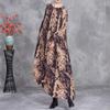 Johnature Women Spring Print Floral Dresses O-Neck Long Sleeve High Quality Loose Soft Women Long Dresses