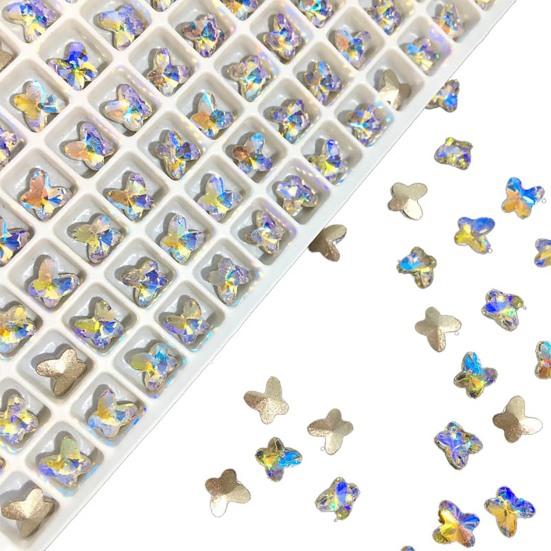 50Pcs Nail Artificial Crystal Exquisite DIY Lightweight Butterfly Shaped Nail Art Accessories for Women