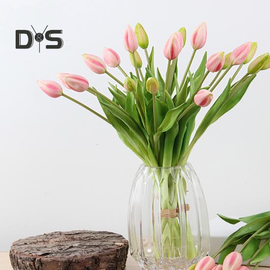 Simulated Tulip 37cm Artificial Tulip Faux Silk Fake Tulip Flower Bulk for Vase Wedding Home Decor Spring Parties Mother's Day Gift