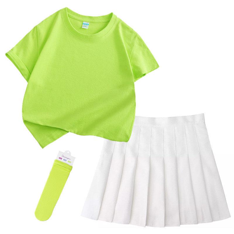 Colorful Children's Short Sleeve T-shirt Set for Kindergarten Sports and June 1st Performances.