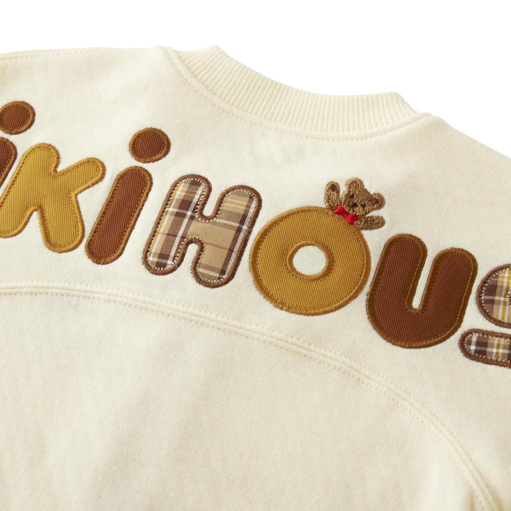 Kombinéza Romper Logo Bear Dlouhý rukáv Vyrobeno v Japonsku Chlapci Dívky Miminko Dětské Oblečení pro miminko 70cm Slonovina [MIKI HOUSE] Dětské 13-1201-684