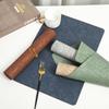Nordic Embossed PVC Leather Placemats Heat Resistant Non Slip Dining Table Mats Elegant Hotel Home Western Food Table Pads