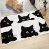 1pc black cat pattern kitchen carpet, anti-fouling carpet, bedroom, living room, bathroom floor mat, family room decoration