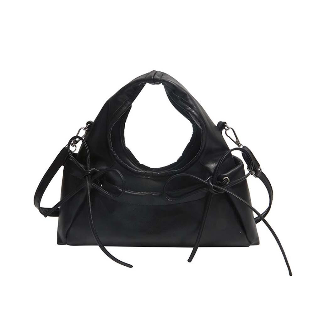 Adjustable Straps Bownot Hobo Bag Polyester Large Capacity Bow Decor Handbag Magnetic Buckle Anti-splash Water
