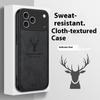 For iPhone 17 Pro Case Deer Pattern Cloth Texture PU + PC + TPU Phone Cover
