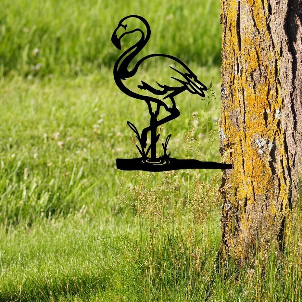 Add Whimsy To Your Garden with Metal Flamingo Fairy Yard Decor – Perfect Wall Art for Garden Parties and Home Decoration