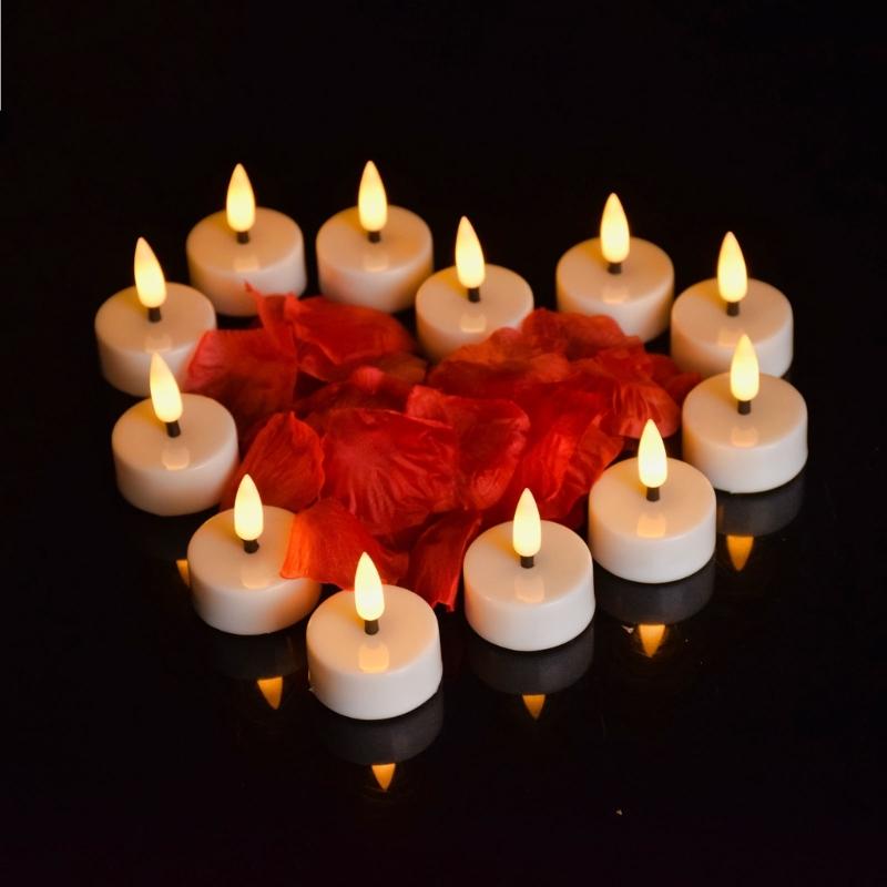 12pcs Mini LED Tea Lights Battery Operated Tealight Flameless Candle Wedding Lights for Christmas Birthday Party Decor