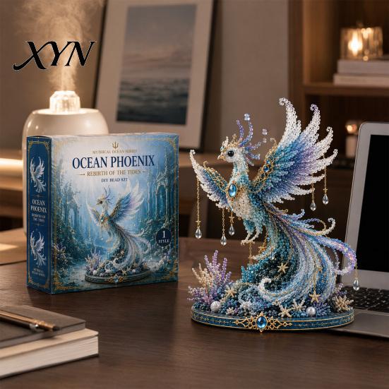 Crystal Bead Animal Kit Mythical Ocean DIY for Beginners, 3D Beaded Making with Instructions, Sea Creature Unique Designs Beads and Pattern