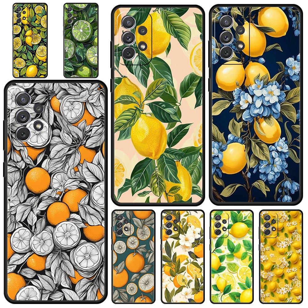 Summer Fresh Fruit Lemon Print Phone Case for Samsung Galaxy A55 A35 A15 A14 A13 A25 A54 A51 A71 A72 A73 A32 A52 A41 5G Soft TPU