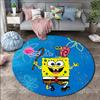 Cartoon SpongeBob Schwammkopf Druck Runder Teppich für Wohnzimmer Schlafzimmer Tisch und Stuhl Sofa Heimdekoration Bereichsteppich Luxuriöses Geschenk