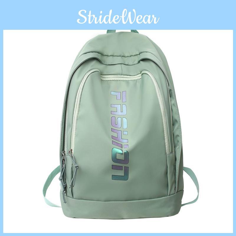 Color Solid Simple Letter Pattern Student Backpack For School And Daily Use