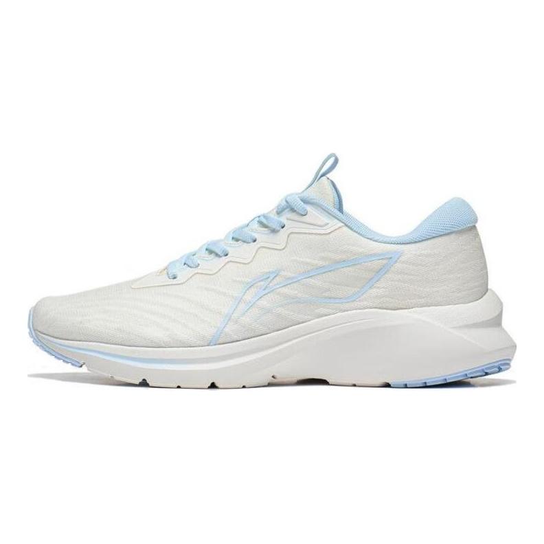 Li Ning YunQue Fabric Slip Resistant, Abrasion Resistant, Breathable Low top Running Shoes Women's White Blue ARST034-3
