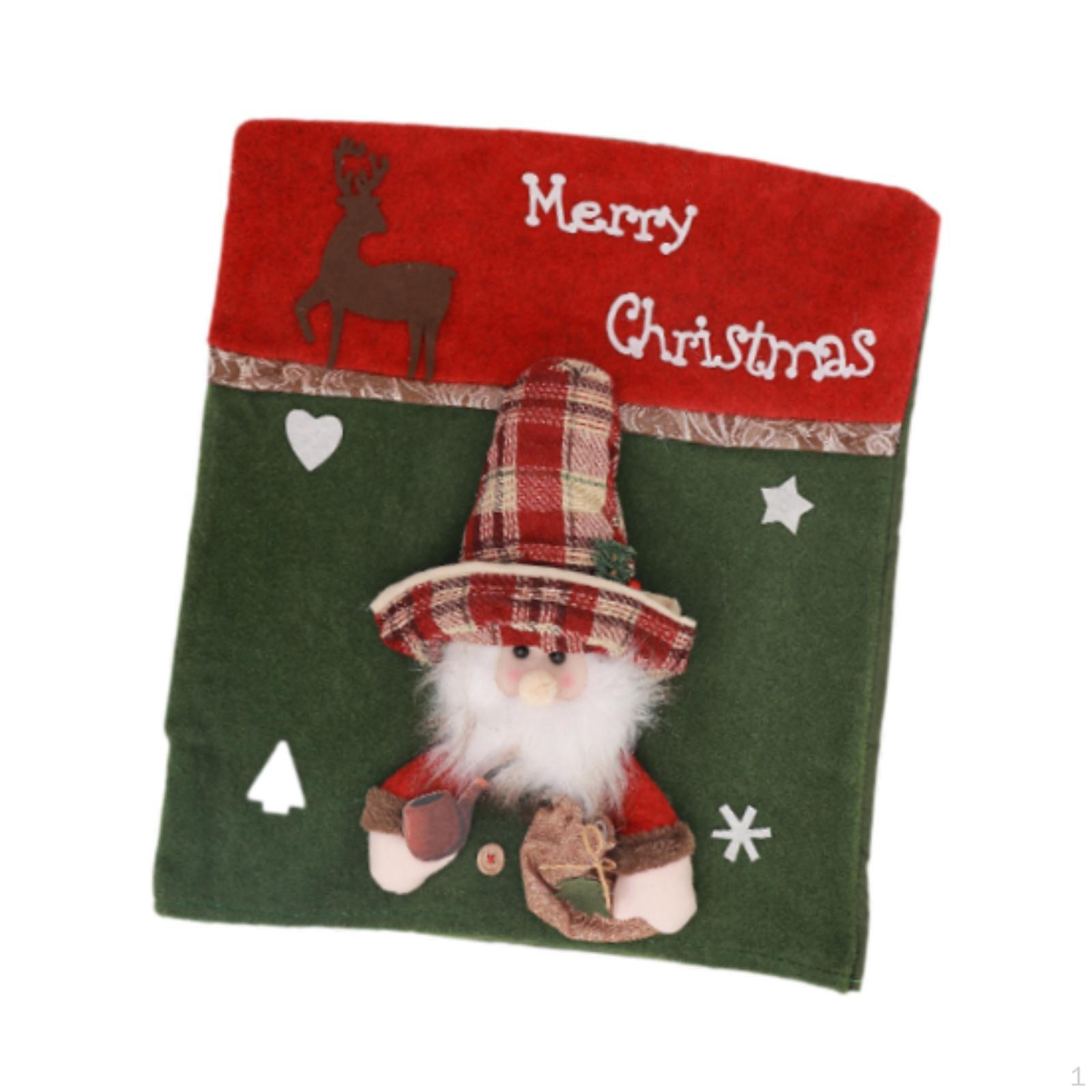 Chair Cover for Christmas Dining Room Decoration Easy Installation Santa Claus